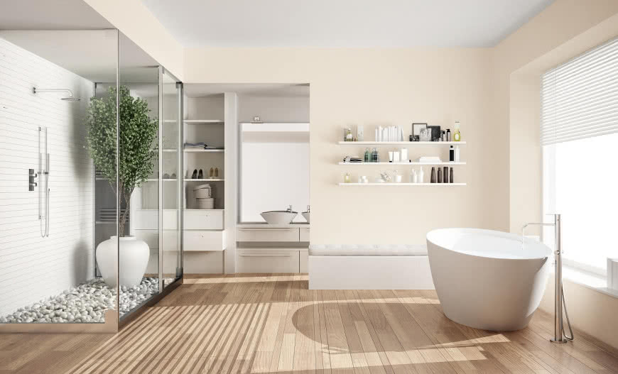 Jakie kolory z palety Beckers Designer Kitchen & Bathroom sprawdzą się w przytulnej łazience?